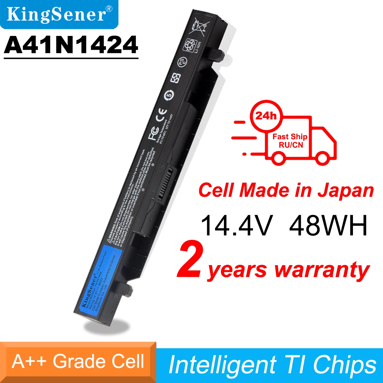 Kingsener A41N1424 Аккумулятор для ноутбука Asus GL552 GL552VW GL552J GL552JX ZX50JX ZX50 ZX50V ZX50J ZX50JX ZX50VW X55LM2 48WH
Kingsener A41N1424 Аккумулятор для ноутбука Asus GL552 GL552VW GL552J GL552JX ZX50JX ZX50 ZX50V ZX50J ZX50JX ZX50VW X55LM2 48WH