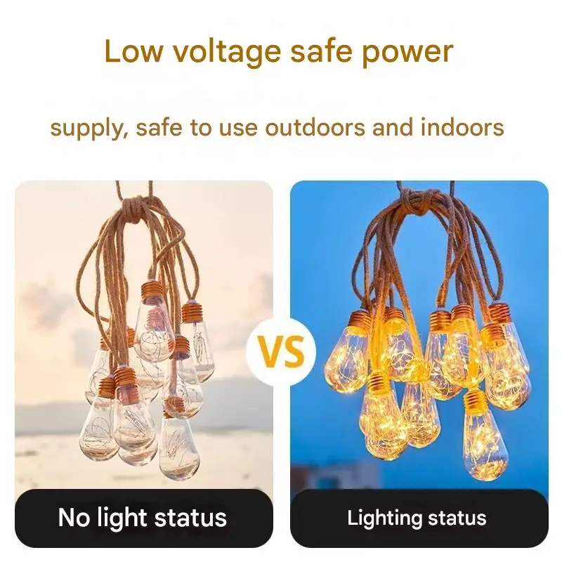 Solar Powered Garden String Lights - 16 LED Bulbs 2 S9e6d28829db845e5851d1dd027a091acW