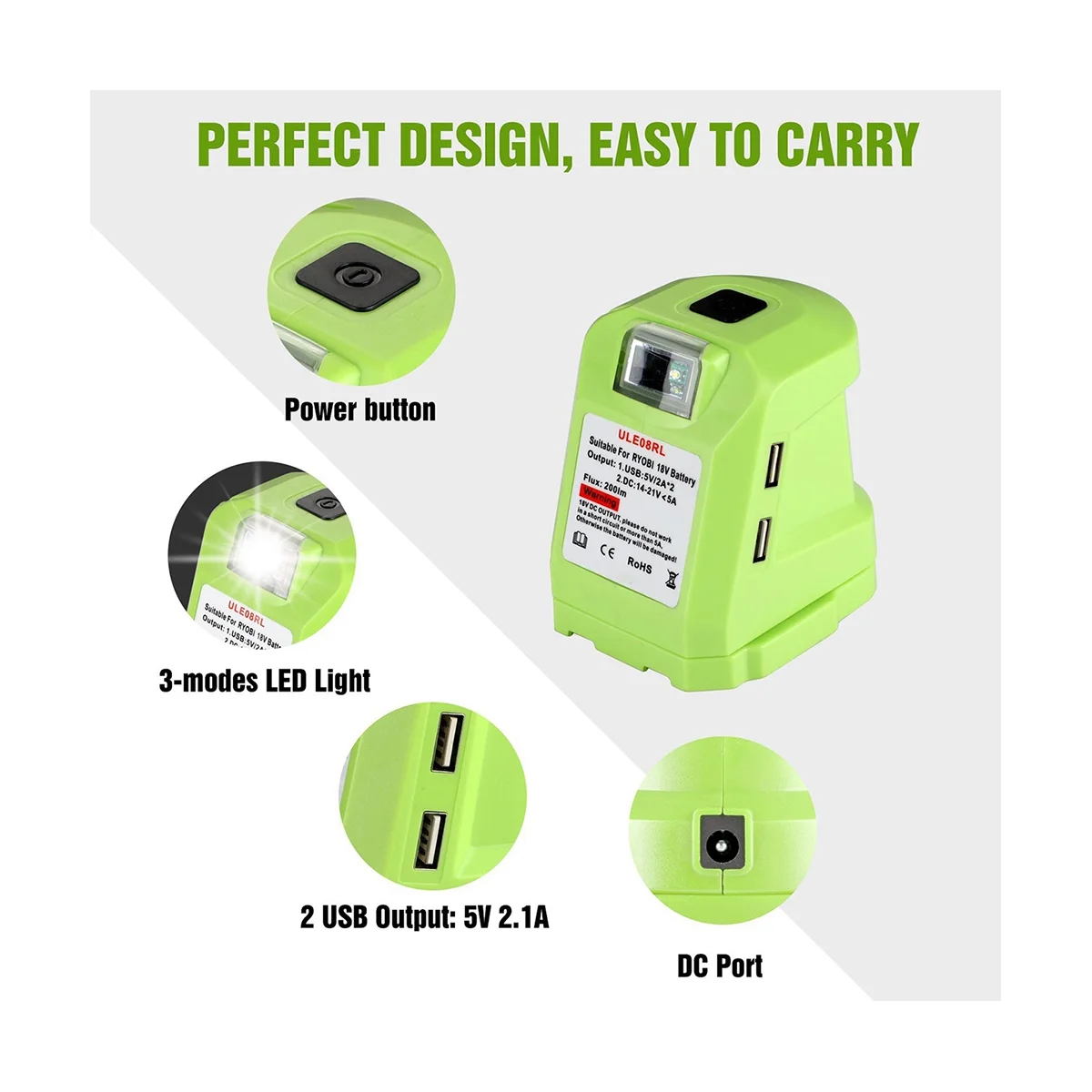 Power Inverter for Ryobi 18V Battery P743 PSK005 PBP2003 P107 Portable Station Supply Charger with DC Outlet And
Power Inverter for Ryobi 18V Battery P743 PSK005 PBP2003 P107 Portable Station Supply Charger with DC Outlet And