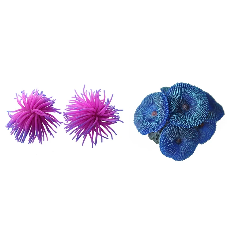3 Pcs Silicone Aquarium Fish Tank Coral Ornament Decoration, 2 Pcs Purple & 1 Pcs Blue
3 Pcs Silicone Aquarium Fish Tank Coral Ornament Decoration, 2 Pcs Purple & 1 Pcs Blue
