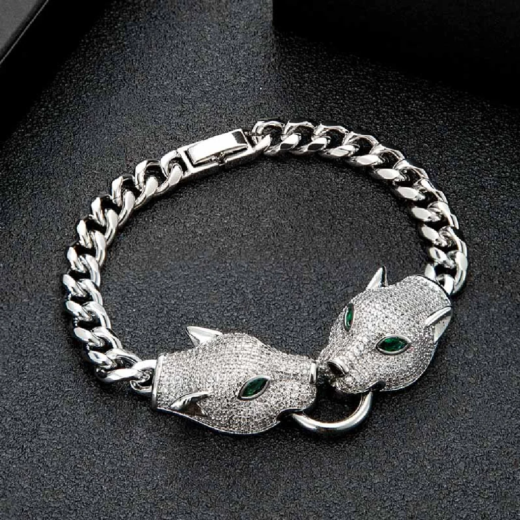 Trendy jewelry big two leopard head bracelet for men couple gifts high quality gold color zirconia copper bracelet&bangle bijou
Trendy jewelry big two leopard head bracelet for men couple gifts high quality gold color zirconia copper bracelet&bangle bijou
