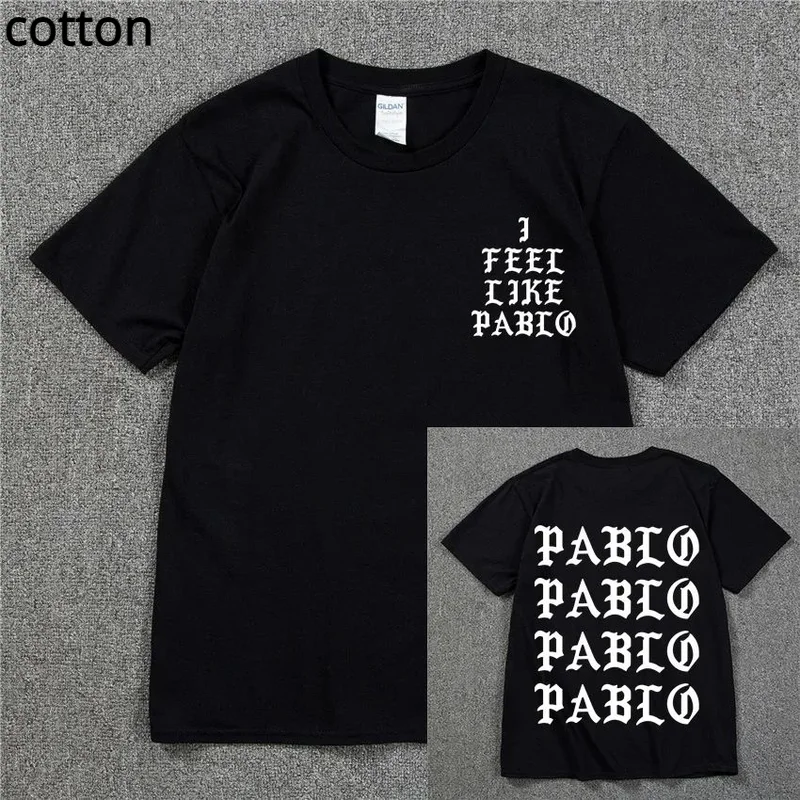 

Kanye West Pablo T Shirt Men I Feel Like Paul Print Short Sleeves Anti Season Sporty T-Shirt Hip Hop Social Club Rapper Tee Tops
