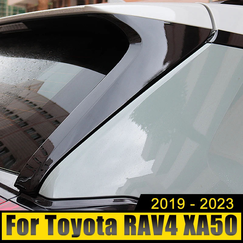 

For Toyota RAV4 XA50 2019 2020 2021 2022 2023 RAV 4 Hybrid ABS Car Rear Window C Pillar Post Cover Trim Molding Strip Stickers