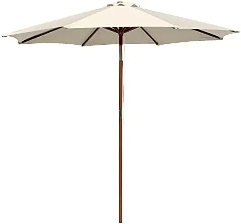 

Wooden Umbrella w/ German Beech Wood Pole Beach Yard Garden Wedding Cafe Garden Umbrella Raincoat Umbrella corporation Mini umbr