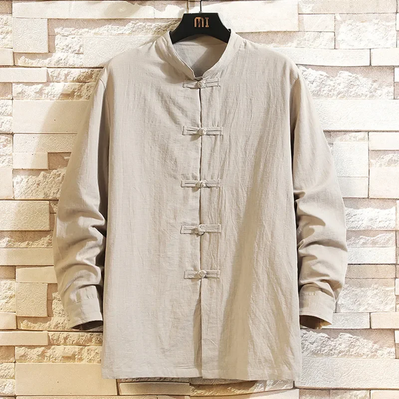 Linen Shirt Men's Chinese Long-sleeved Retro Button-down Shirt Solid Color Loose Large Yard Tops Breathable Sweatshirt
Linen Shirt Men's Chinese Long-sleeved Retro Button-down Shirt Solid Color Loose Large Yard Tops Breathable Sweatshirt