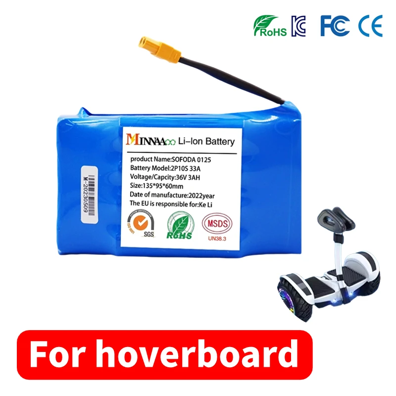 4.4Ah 7Ah 12Ah 36V Lithium Battery pack for Electric Self Balancing Scooter HoverBoard Unicycle Replacement
4.4Ah 7Ah 12Ah 36V Lithium Battery pack for Electric Self Balancing Scooter HoverBoard Unicycle Replacement