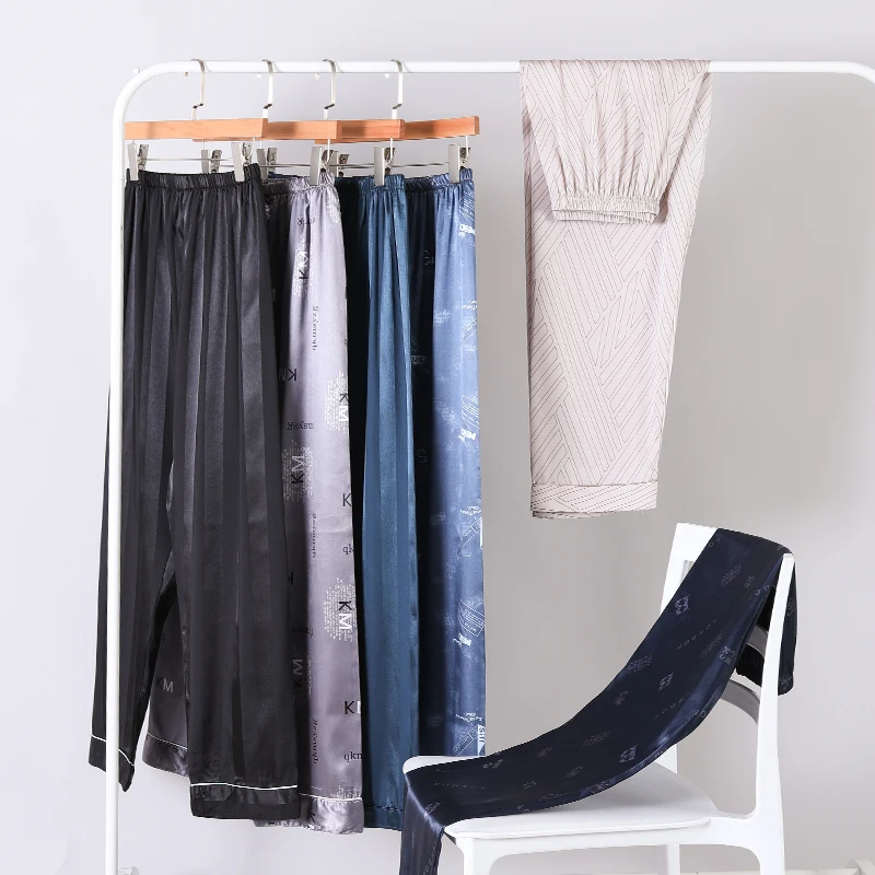Summer Autumn Mens Sleepwear Satin Sleep Bottoms Casual Trousers Male Sleeping Long Loose Comfortable Sleep Bottoms with Pocket
Summer Autumn Mens Sleepwear Satin Sleep Bottoms Casual Trousers Male Sleeping Long Loose Comfortable Sleep Bottoms with Pocket