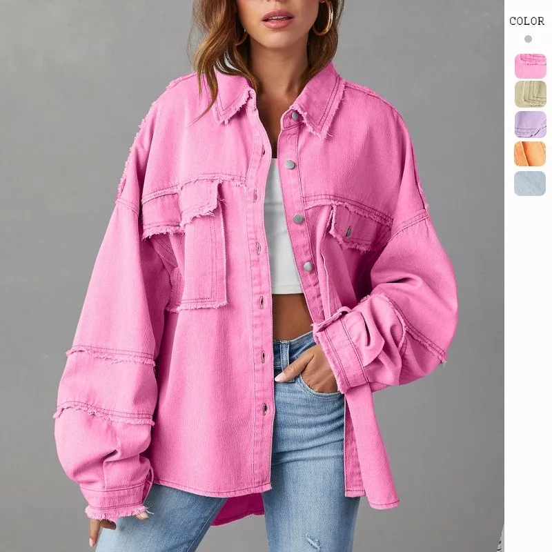 Wepbel Y2K Street Style Denim Jackets Long Sleeve Rivet Lapel Wash Tassel Denim Jacket Women Ripped Washed Pockets Denim Coats
Wepbel Y2K Street Style Denim Jackets Long Sleeve Rivet Lapel Wash Tassel Denim Jacket Women Ripped Washed Pockets Denim Coats