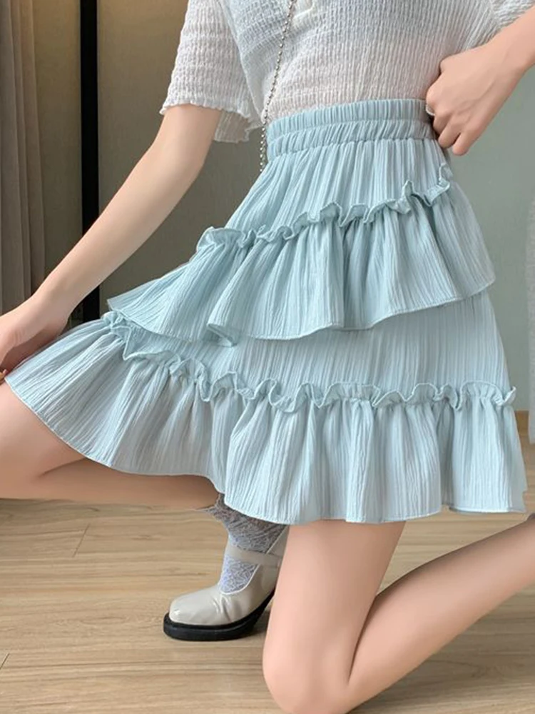 Zoki Women Elegant Cake Skirt Sweet Preppy Style A Line Mini Skirt Summer Korean Casual Fashion Female Design Skirt with Shorts
Zoki Women Elegant Cake Skirt Sweet Preppy Style A Line Mini Skirt Summer Korean Casual Fashion Female Design Skirt with Shorts