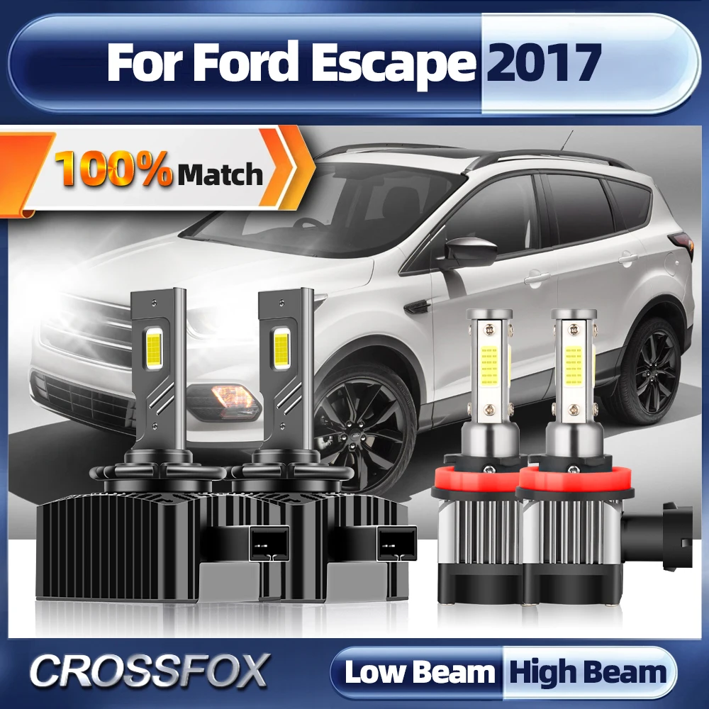 

Led Canbus With Fan Headlight Lights 6000K 360W 60000LM Bulb CSP Chip Lamps H11 D3S Led Fog Lights For Ford Escape 2017
