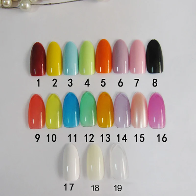 

500PCS Oval False Nail Tips Ending Sky Blue Colors Acrylic Fake Nails French Nail Art Design Tips DIY Women Decoration