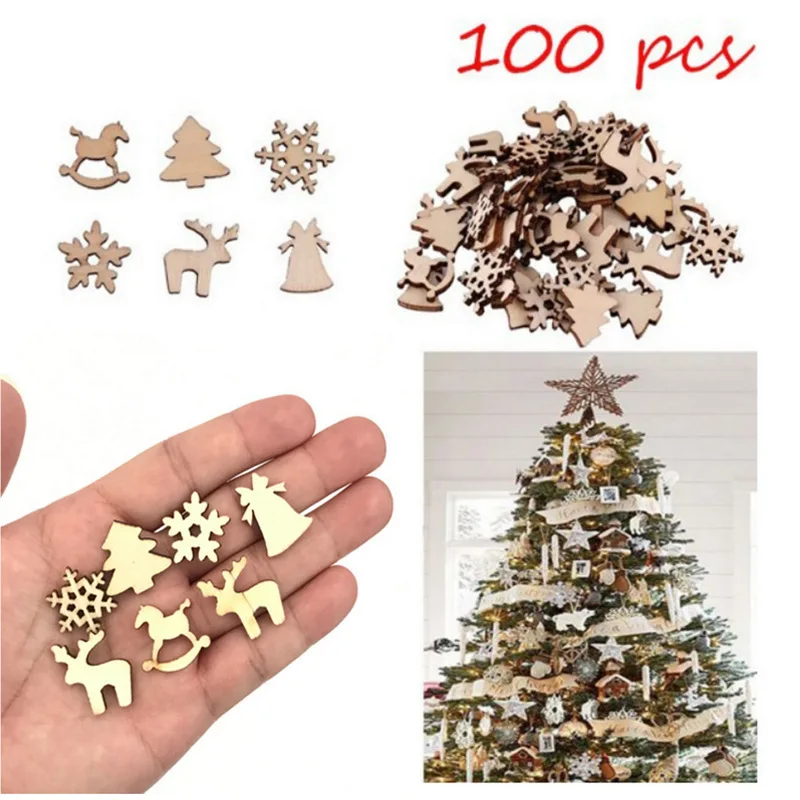 100pcs Christmas Decoration Wooden Snowflake Christmas Tree Deer Trojan Natural Wooden DIY Christmas Tree Hanging Ornaments
100pcs Christmas Decoration Wooden Snowflake Christmas Tree Deer Trojan Natural Wooden DIY Christmas Tree Hanging Ornaments