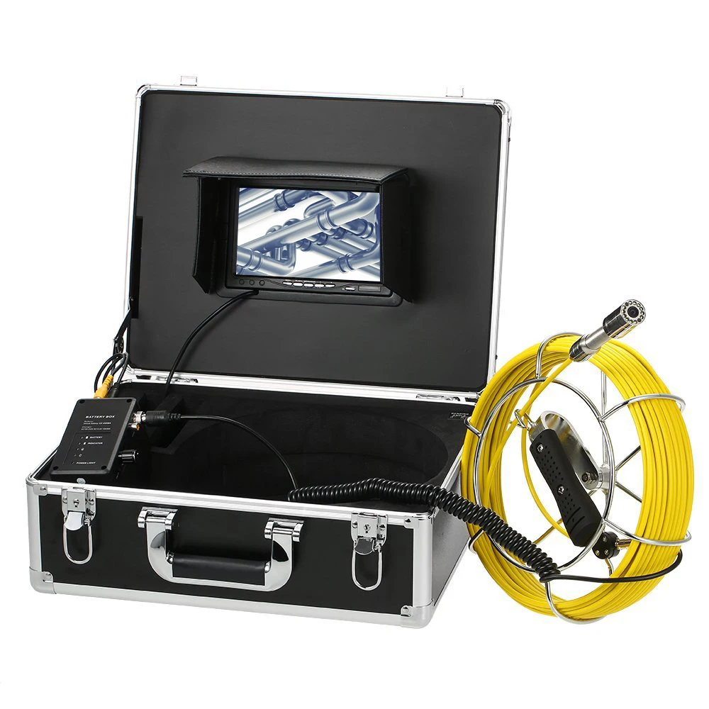 7 Inch LCD 1000TVL 23mm Lens Drain Industrial Endoscope 20M Cable Underground Pipe Detector Borescope 12Pcs White LED With DVR
7 Inch LCD 1000TVL 23mm Lens Drain Industrial Endoscope 20M Cable Underground Pipe Detector Borescope 12Pcs White LED With DVR