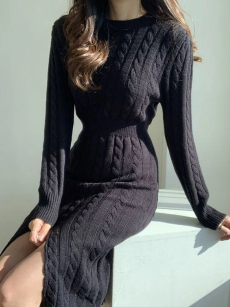 Retro Split Knit Dress Women's 2023 Autumn Winter New Waist Slimming Bottoming Sweater Skirt Dress for Women Sweaters Dresses
Retro Split Knit Dress Women's 2023 Autumn Winter New Waist Slimming Bottoming Sweater Skirt Dress for Women Sweaters Dresses