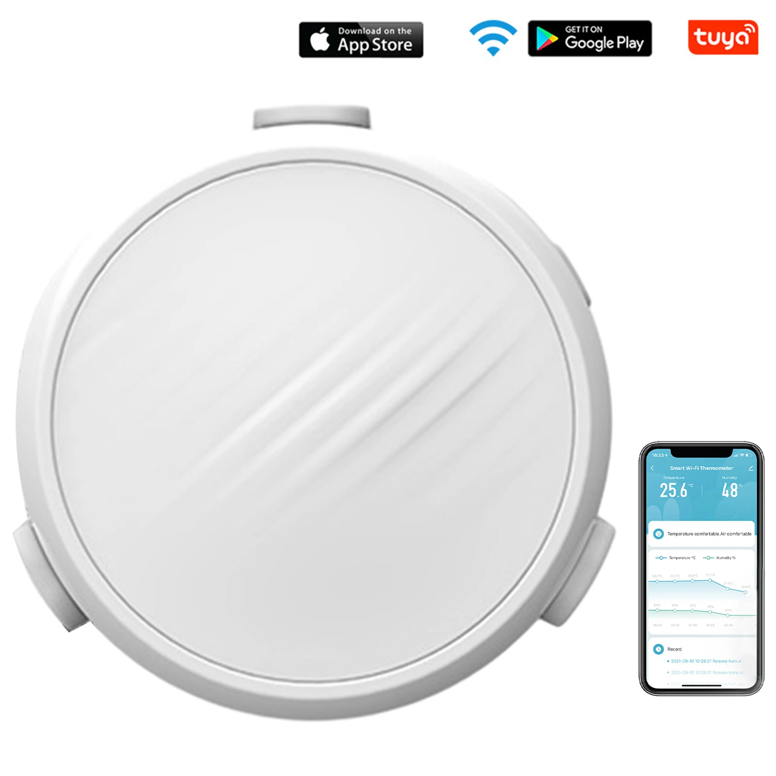 Tuya WiFi Smart Temperature Humidity Sensor Smart Home APP Monitor Real-Time Monitoring USB-C Power For Bedrooms Office
Tuya WiFi Smart Temperature Humidity Sensor Smart Home APP Monitor Real-Time Monitoring USB-C Power For Bedrooms Office