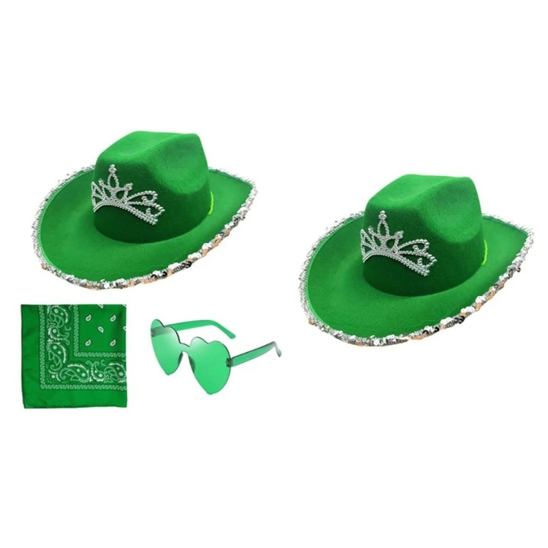 Bandana,Glitter Cowgirl Hat & Heart Sunglasses Set Party Props for Womens Teens Vintage Costume
Bandana,Glitter Cowgirl Hat & Heart Sunglasses Set Party Props for Womens Teens Vintage Costume