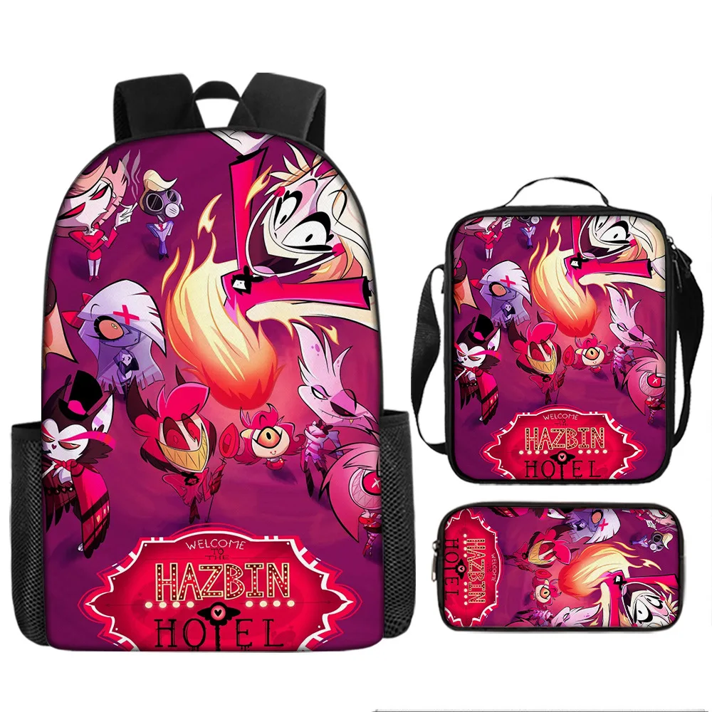 Hell Inn Peripheral Elementary and Middle School Students Backpack Cartoon Three-piece Set Shoulder Bag Pencil Case Mochila
Hell Inn Peripheral Elementary and Middle School Students Backpack Cartoon Three-piece Set Shoulder Bag Pencil Case Mochila