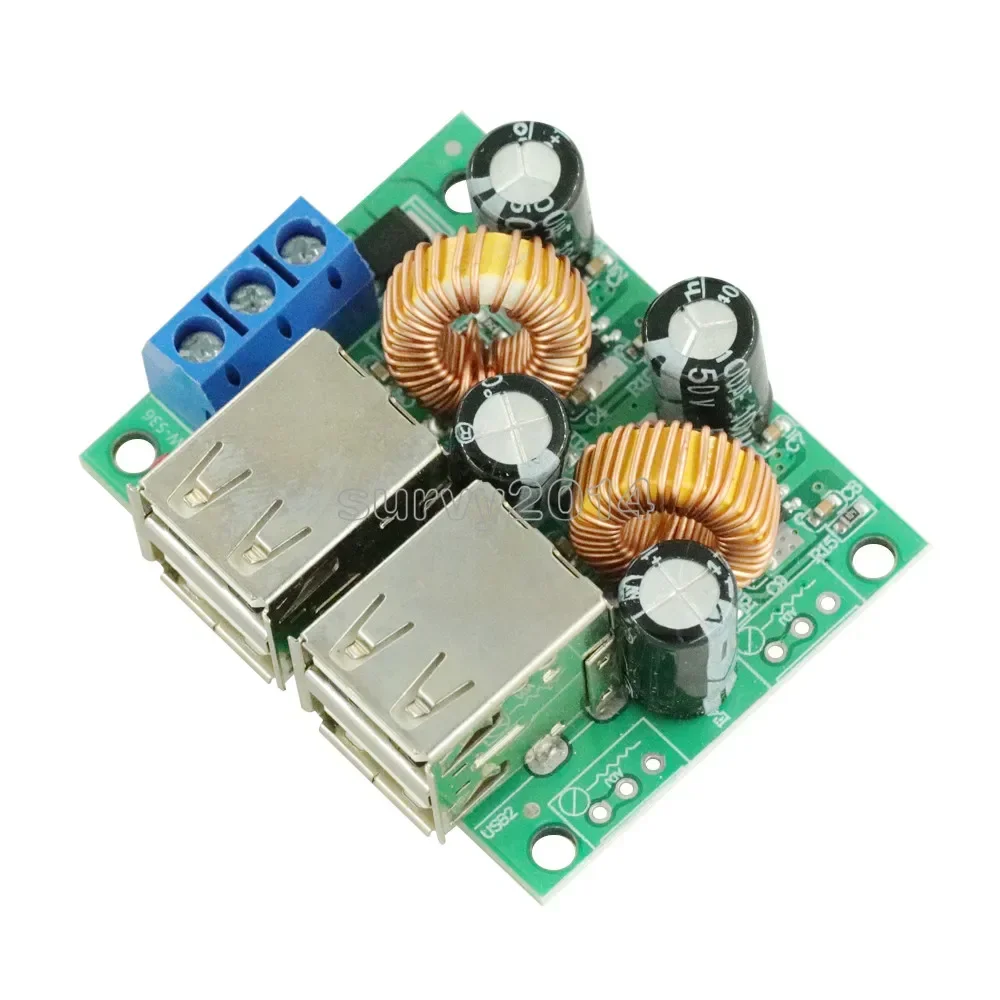 

1PCS 4 Four USB Port A5268 Step Down Power Supply Converter Board Module DC 12V 24V 40V to 5V 5A For arduino Board Module