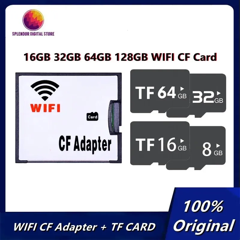 

High Quality WIFI CF Adapter With TF Card 16GB 32GB 64GB 128GB CF Card WIFI Adapter CF Compact Flash Card for Digital Camera