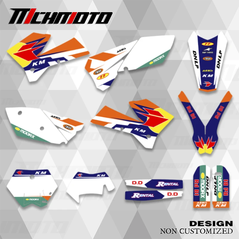MCHMFG для KTM 125 200 250 300 400 450 525 EXC 540 2005 2006 2007, полный графический Набор наклеек, наклейки с индивидуальным номером и именем
MCHMFG для KTM 125 200 250 300 400 450 525 EXC 540 2005 2006 2007, полный графический Набор наклеек, наклейки с индивидуальным номером и именем