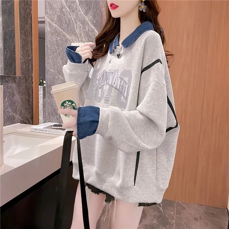 Korean Preppy Style Long Sleeve Pullovers Round Collar False Two Polo Collar Hoodie 2022 Autumn Loose Top Sweatshirts Sudaderas
Korean Preppy Style Long Sleeve Pullovers Round Collar False Two Polo Collar Hoodie 2022 Autumn Loose Top Sweatshirts Sudaderas