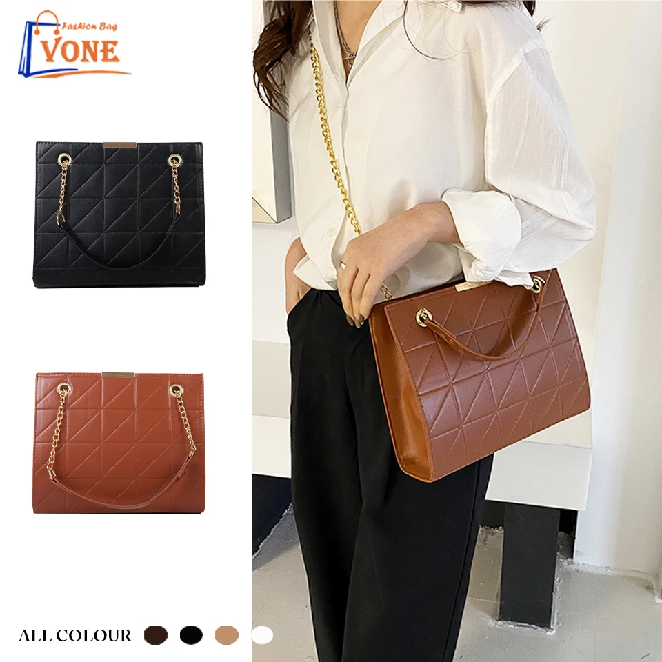 Casual versatile shoulder crossbody bag pure color lattice high-grade textures large-capacity Tote bag women chain sling bag
Casual versatile shoulder crossbody bag pure color lattice high-grade textures large-capacity Tote bag women chain sling bag