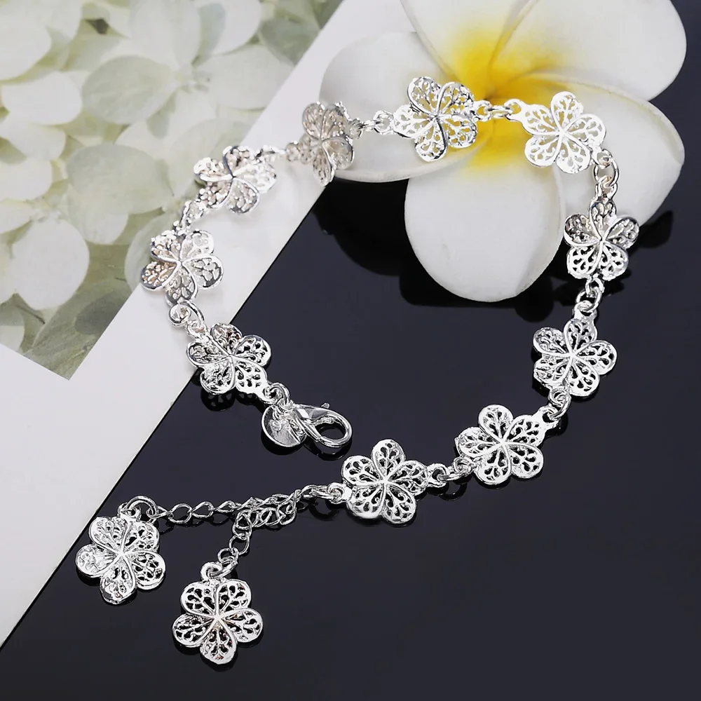Charm 925 Sterling Silver Flowers Chain Bracelets for Women Retro Fashion Wedding Party Christmas Gift Fine Jewelry Cute
Charm 925 Sterling Silver Flowers Chain Bracelets for Women Retro Fashion Wedding Party Christmas Gift Fine Jewelry Cute