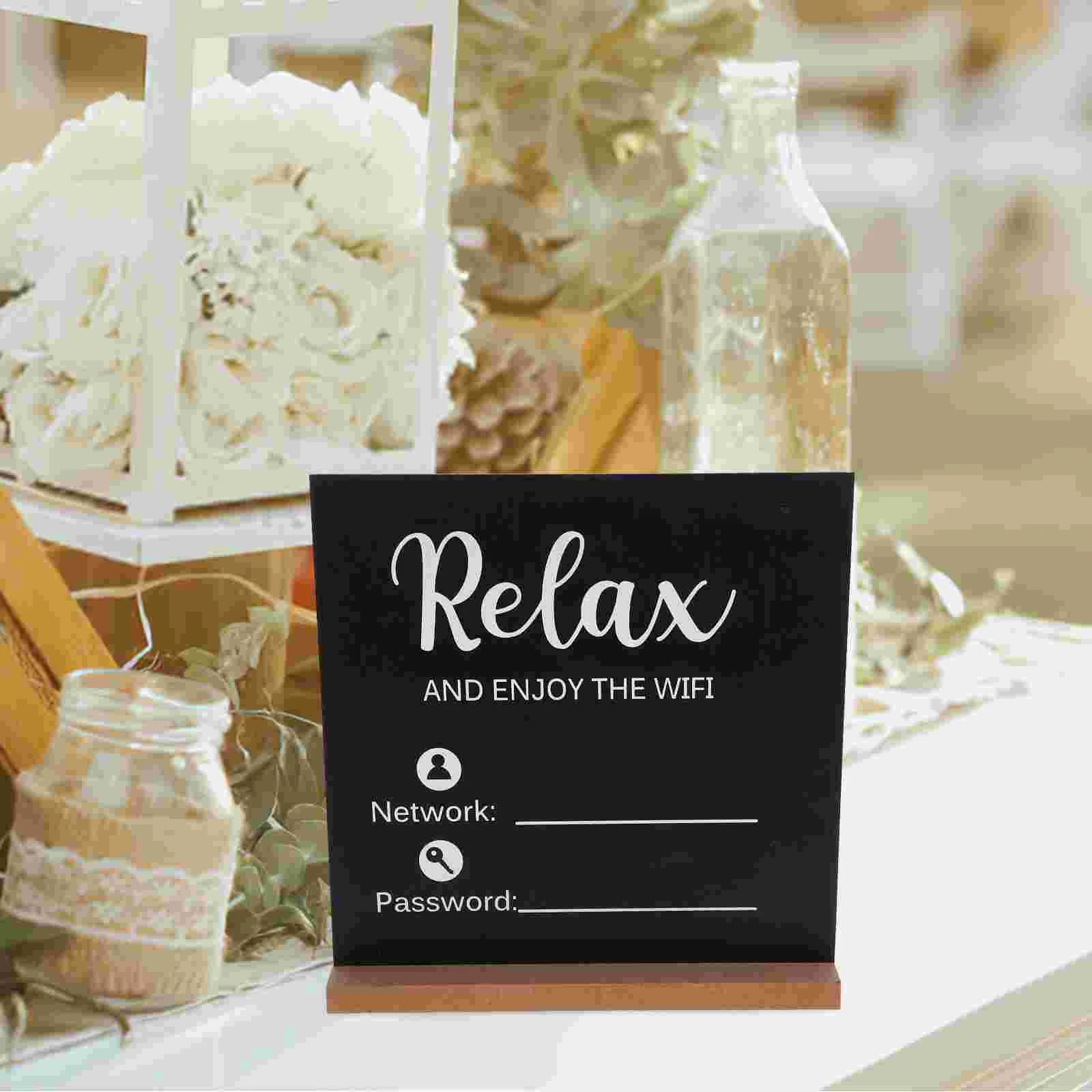 Account and Password Wifi Sign for Hotel Blackboard Guest Room Wooden Office Table
Account and Password Wifi Sign for Hotel Blackboard Guest Room Wooden Office Table