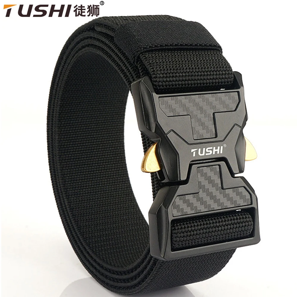 

TUSHI Men's Belt Army Outdoor Hunting Compass Tactical Multi Function Combat Survival Marine Corps Canvas Nylon Luxury Belts