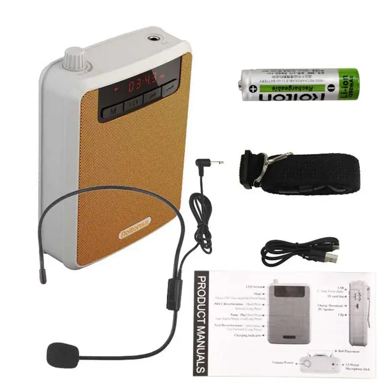 Rolton K300 Portable Voice Amplifier With Belt Clip Headset Microphone Radio Support Fm Tf Mp3 Speaker
Rolton K300 Portable Voice Amplifier With Belt Clip Headset Microphone Radio Support Fm Tf Mp3 Speaker