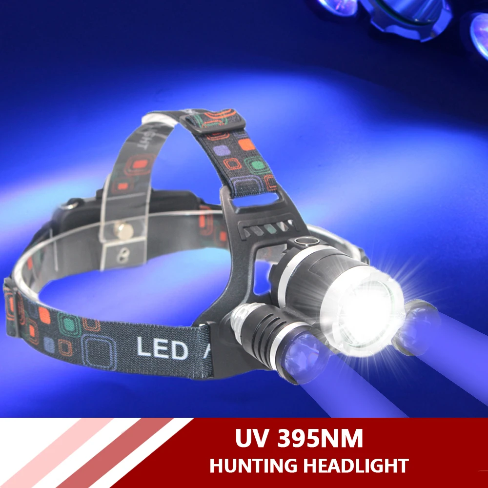 Waterproof UV 395NM purple light Headlight XML-T6 LED Headlamp Green/Red Hunting Camping 4-Mode 18650 Torch
Waterproof UV 395NM purple light Headlight XML-T6 LED Headlamp Green/Red Hunting Camping 4-Mode 18650 Torch