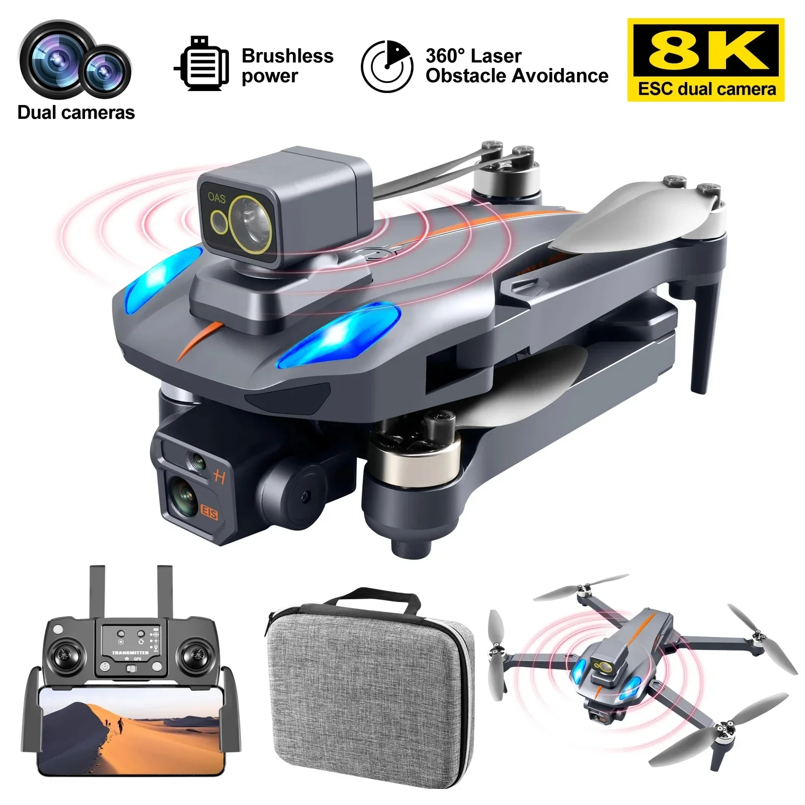 

K911 MAX GPS Drone 8K Dual HD Camera Professional Aerial Photography Obstacle Avoidance Brushless Motor Helicopter RC Quadcopter