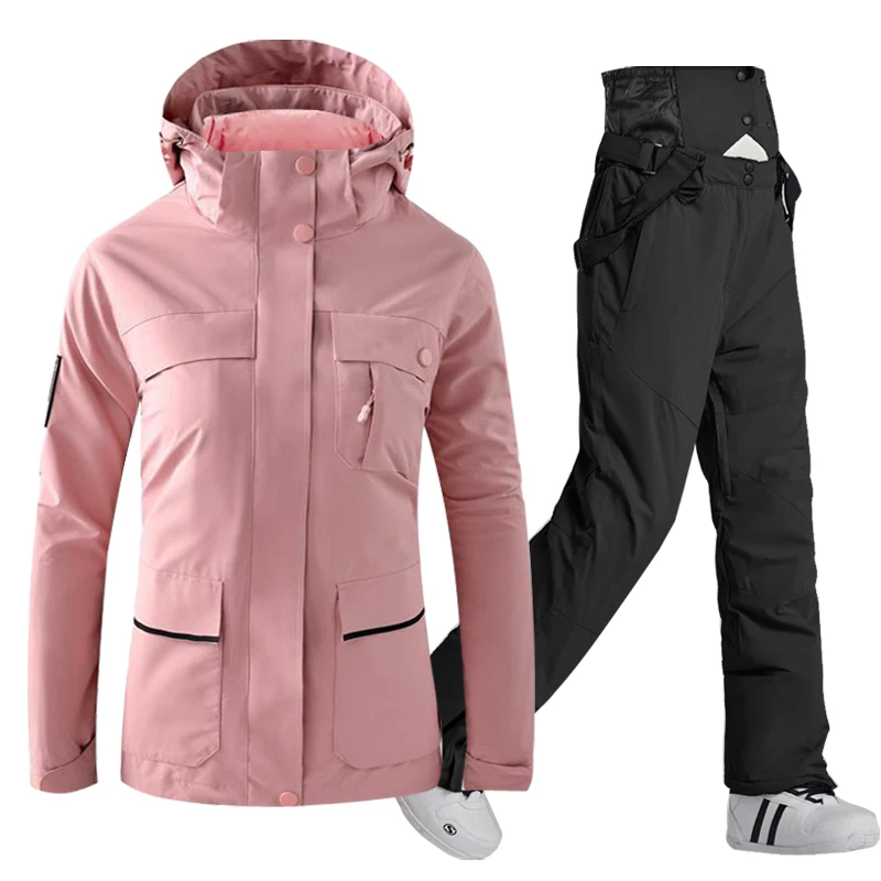 

New Ski Suit Women Winter Warm Windproof Outdoor Sports Snow Down Jackets And Pants Female Snowboard Wear Camping Overalls