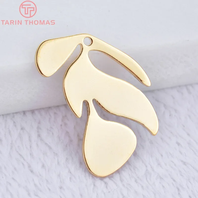 

(692)12PCS 21x17MM 24K Gold Color Brass Leaf Leaves Pendants Charms High Quality Diy Jewelry Findings Accessories