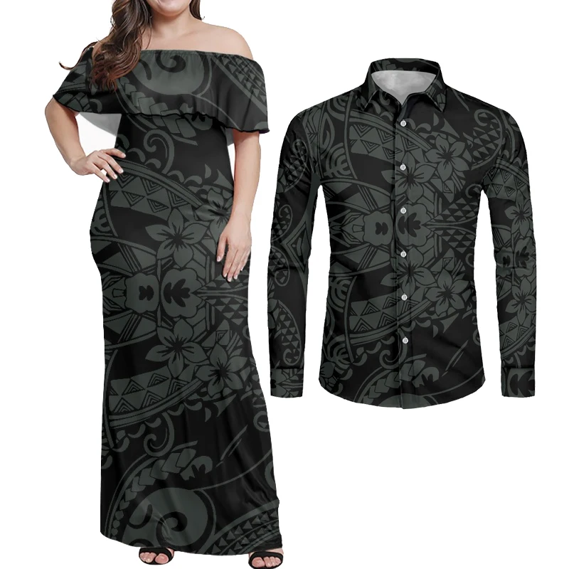 HYCOOL 2023 New Custom Polynesian Tattoo Design Couple Clothing Set Tribal Print Sexy Off Shoulder Bodycon Dress For Women
HYCOOL 2023 New Custom Polynesian Tattoo Design Couple Clothing Set Tribal Print Sexy Off Shoulder Bodycon Dress For Women