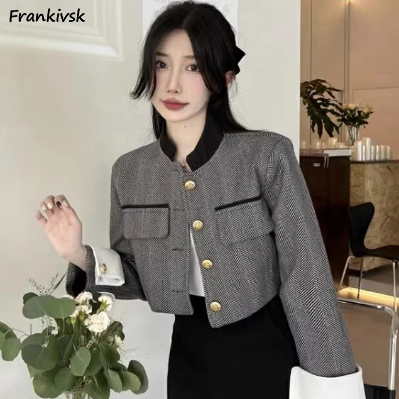 Spliced Jackets Women Cropped Temperament Contrast Color Korean Commuting Style Stylish Retro Autumn Stand Slim Prevalent Street
Spliced Jackets Women Cropped Temperament Contrast Color Korean Commuting Style Stylish Retro Autumn Stand Slim Prevalent Street