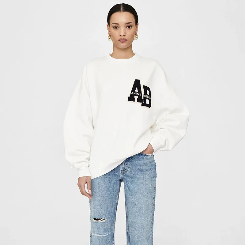 Новинка 2024 Ранняя осень Северо-американская нишевая Женская Толстовка свободного покроя с вышивкой AB и круглым вырезом из флиса бежевого и белого цветов
Новинка 2024 Ранняя осень Северо-американская нишевая Женская Толстовка свободного покроя с вышивкой AB и круглым вырезом из флиса бежевого и белого цветов