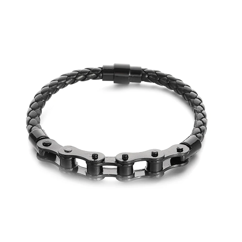 New Fashion Personality Trend Retro Bicycle Chain Leather Braided Rope Bracelet Men's Domineering Motorcycle Chain Wrist Jewelry
New Fashion Personality Trend Retro Bicycle Chain Leather Braided Rope Bracelet Men's Domineering Motorcycle Chain Wrist Jewelry