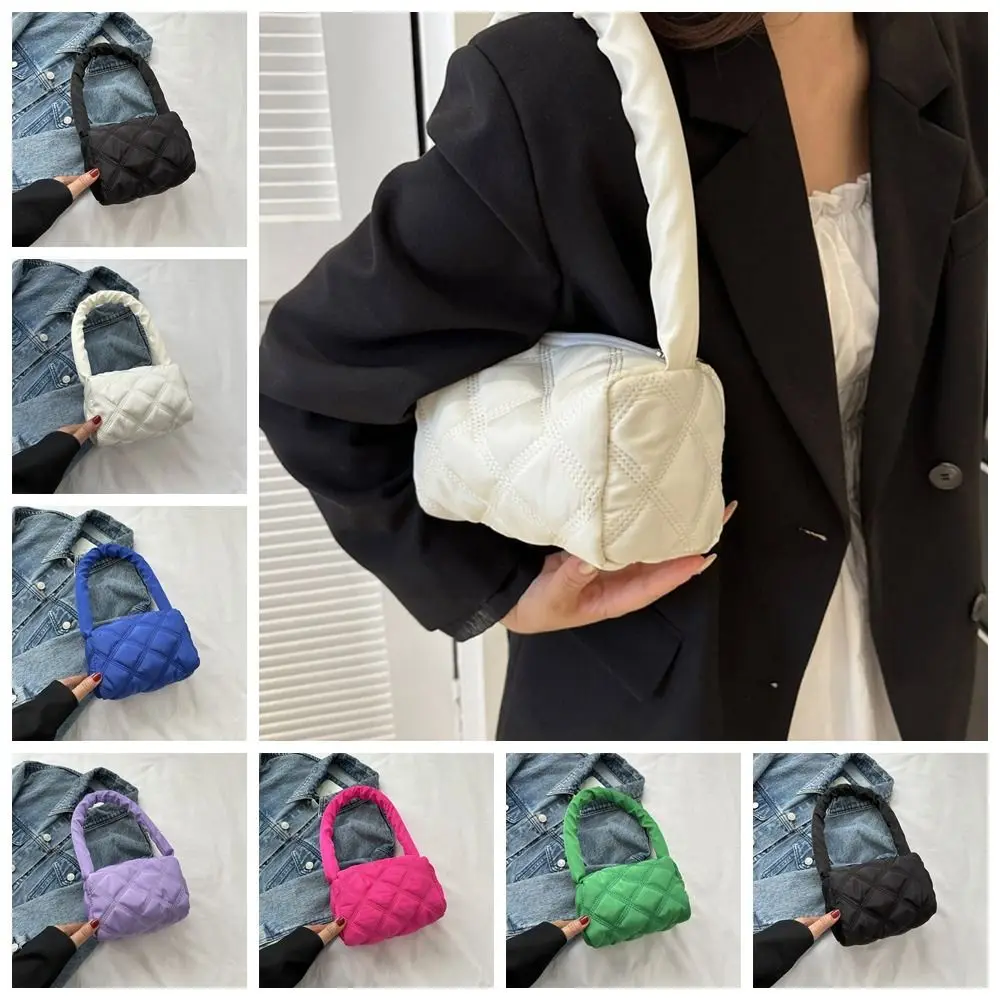 

Клетчатая сумка с вышивкой из пузырьков для подмышек, вместительная сумка из ткани Оксфорд, сумка на плечо, маленькая квадратная дорожная сумка в Корейском стиле