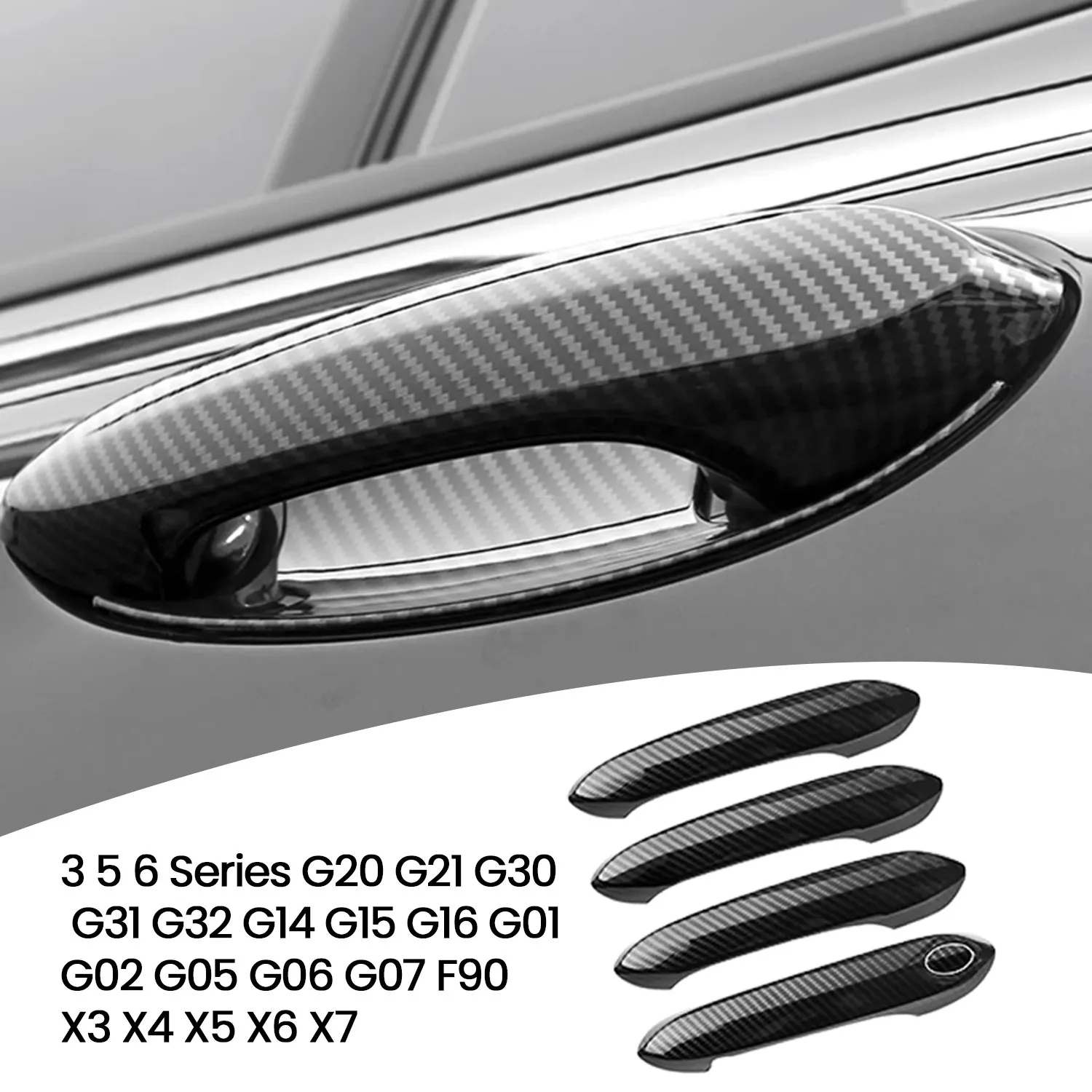 

Carbon Fiber Outside Exterior Door Handle Cover Trim For-BMW 3 5 6 Series G20 G30 G31 G32 G01 G02 G05 G06 X3 X4 X5 X6 X7