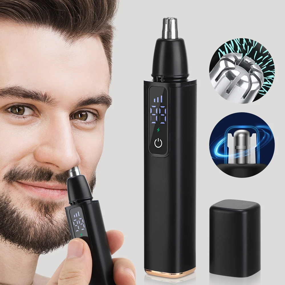 

Электрический триммер для волос в носу с цифровым дисплеем, устройство для удаления волос в носу, бритва, ножницы, аксессуары с зарядкой от USB