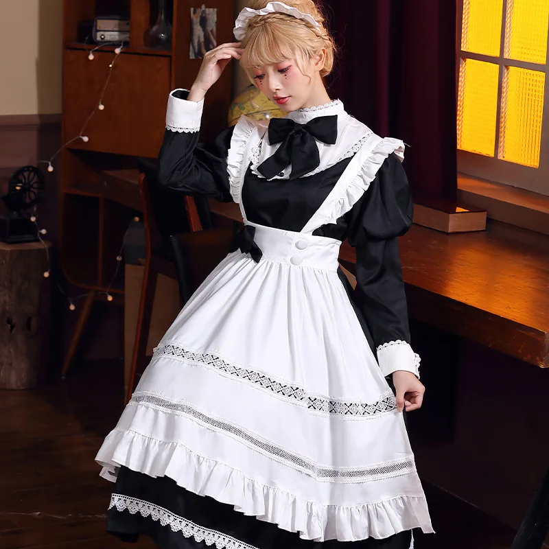 Halloween Costume Cute Café Work Attire Black and White Bow Skirt Maid Butler Cosplay Dance Daily Uniform
Halloween Costume Cute Café Work Attire Black and White Bow Skirt Maid Butler Cosplay Dance Daily Uniform