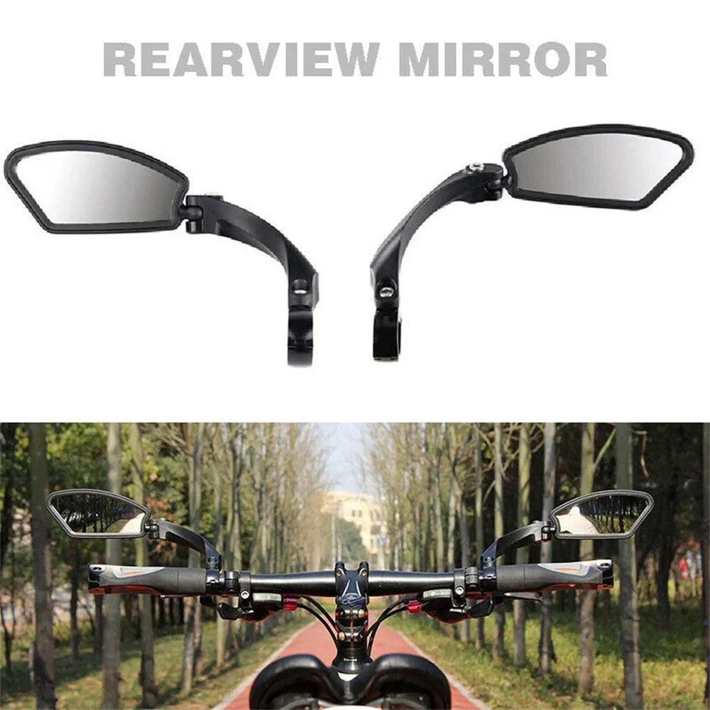 

Bicycle Rear View Mirrors Adjustable Handlebar Left Right Mirror Bike Cycling Clear Wide Range Back Sight Rearview Reflector