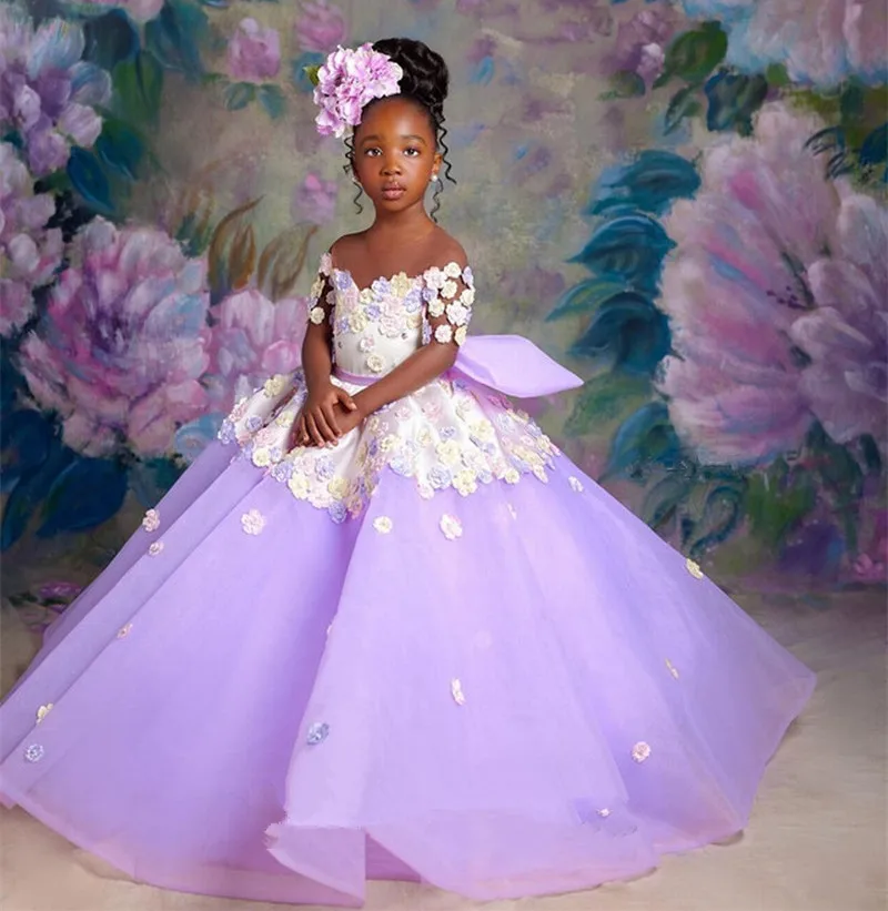 Flower Girl Dresses for Wedding Appliqued Black Girl Pageant Princess Kids Lavender Evening Party First Communion Prom Ball Gown
Flower Girl Dresses for Wedding Appliqued Black Girl Pageant Princess Kids Lavender Evening Party First Communion Prom Ball Gown
