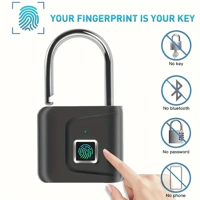 Smart Biometric Fingerprint Padlock Reusable USB for Gym Lockers School Sports Lockers Staff Locker Rooms
Smart Biometric Fingerprint Padlock Reusable USB for Gym Lockers School Sports Lockers Staff Locker Rooms