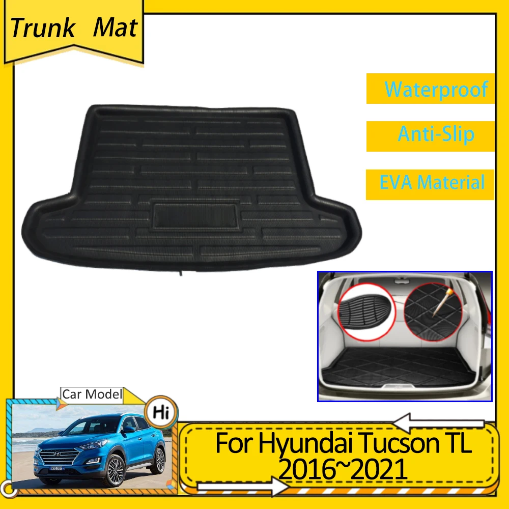

For Hyundai Tucson MK3 TL 2016 2017 2018 2019 2020 2021 Accsesories Car Rear Trunk Mats Boot Cargo Covers EVA Waterproof Carpet