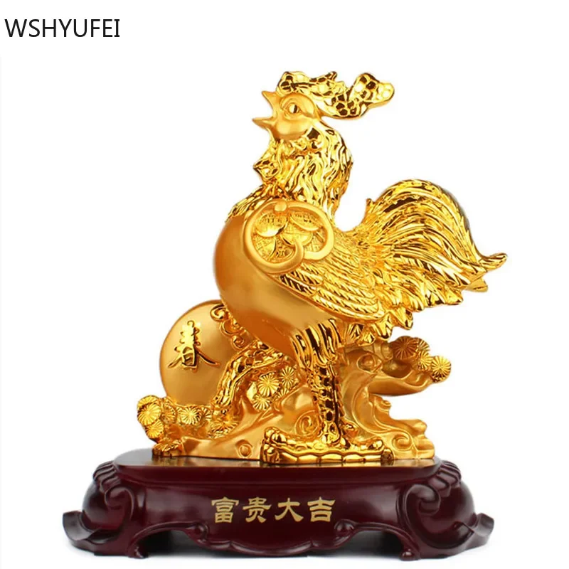 Golden Resin Chicken Animal Decoration Lucky Cock Statue Living Room Decoration Chinese TV Cabinet Figurines Ornaments Crafts
Golden Resin Chicken Animal Decoration Lucky Cock Statue Living Room Decoration Chinese TV Cabinet Figurines Ornaments Crafts