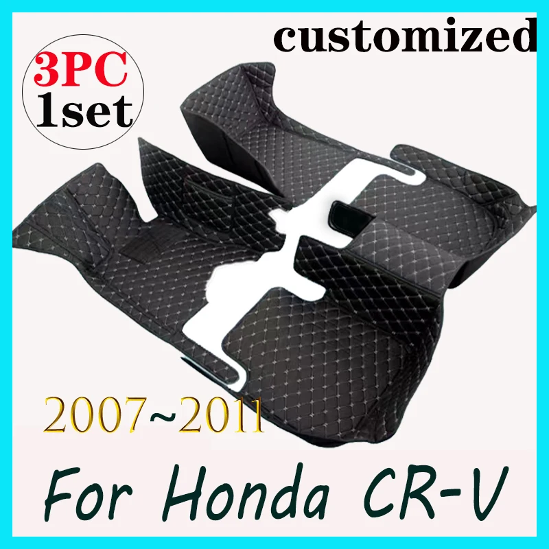 

Автомобильные коврики LHD для Honda CR-V CRV 2011 2010 2009 2008, автомобильные аксессуары для интерьера, коврики, Водонепроницаемые кожаные коврики на заказ