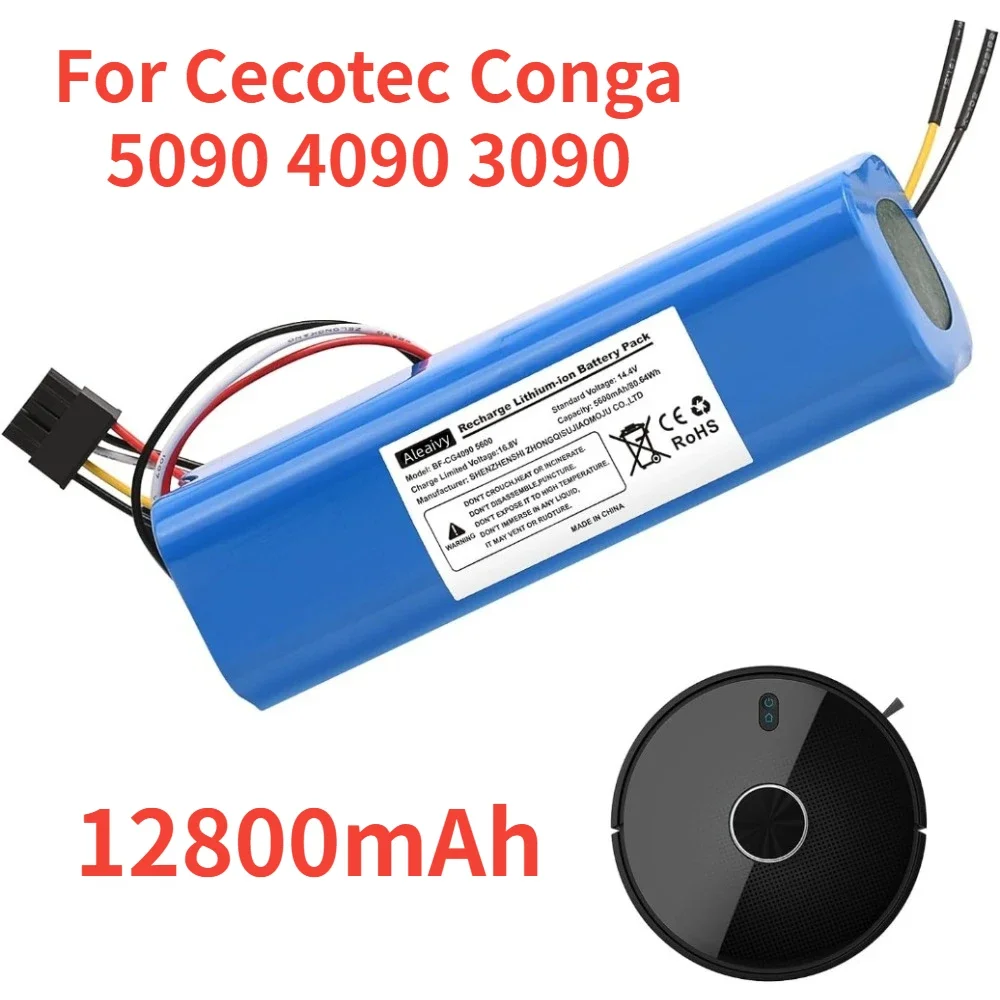 

Replacement Battery 14.4V 12800mAh Li-ion Battery for CECOTEC CONGA 4090 5090 3090 1890 2090 Robot Vacuum Cleaner Accessories