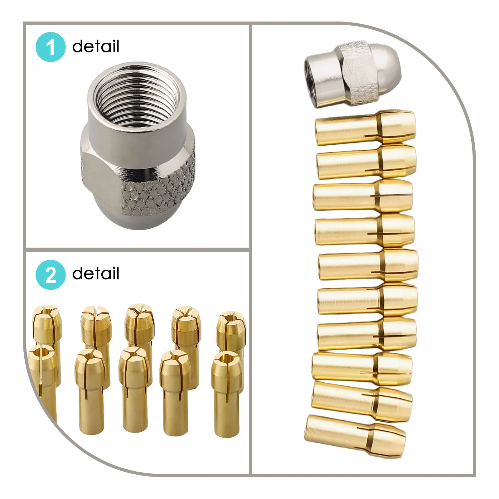 Replace Mini Drill Replacement Tool Hardware Hobby Home Parts Power 11pcs/Set Accessories Brass Collet Chuck New
Replace Mini Drill Replacement Tool Hardware Hobby Home Parts Power 11pcs/Set Accessories Brass Collet Chuck New